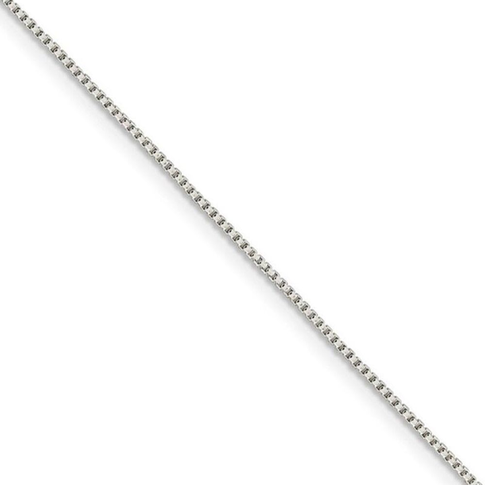 1mm Sterling Silver Solid Round Box Chain Necklace, 20 Inch